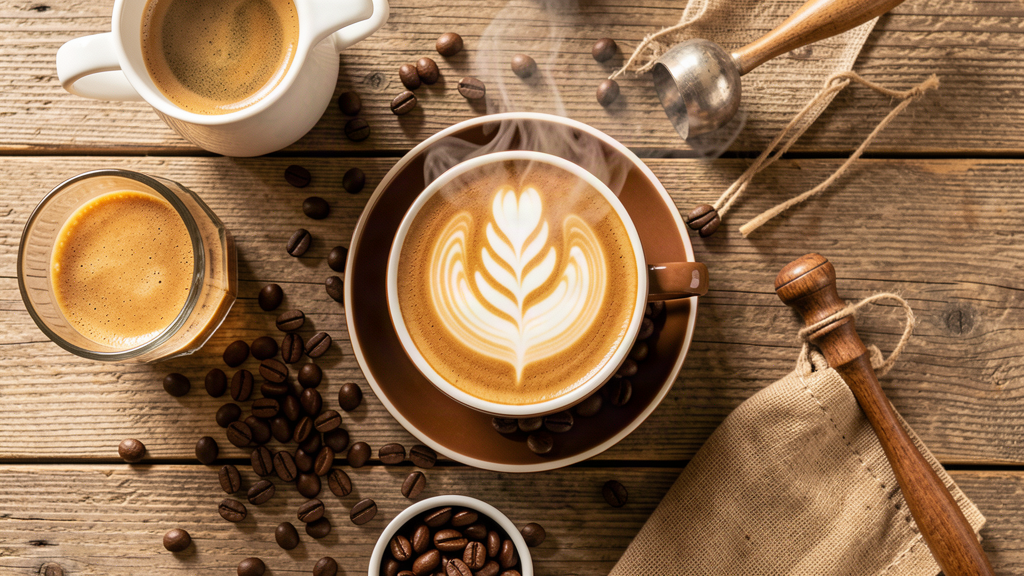 Coffee brewing flat lay